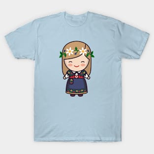 Cute Traditional Scandinavian Girl T-Shirt